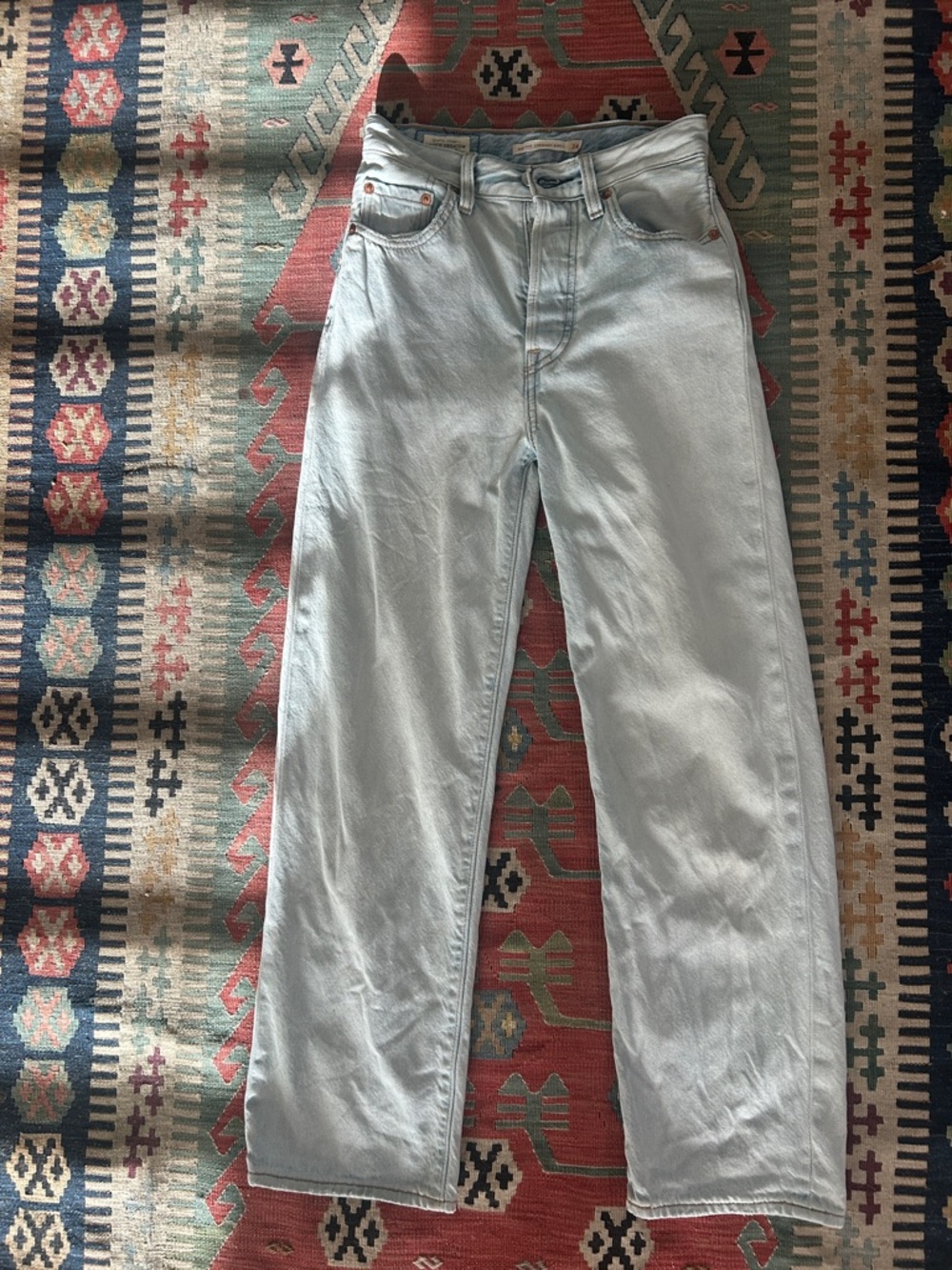 Levi's 501 Light Blue High-Rise Straight Leg Jeans